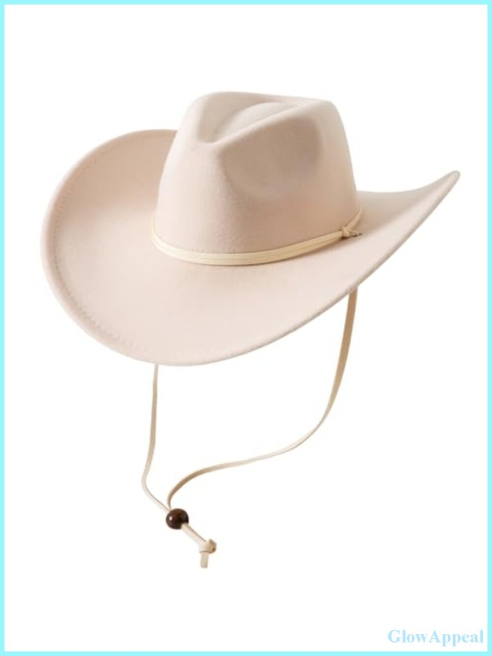 Unisex Retro Felt Cowboy Cowgirl Hat with Wind Lanyard for Western Party
